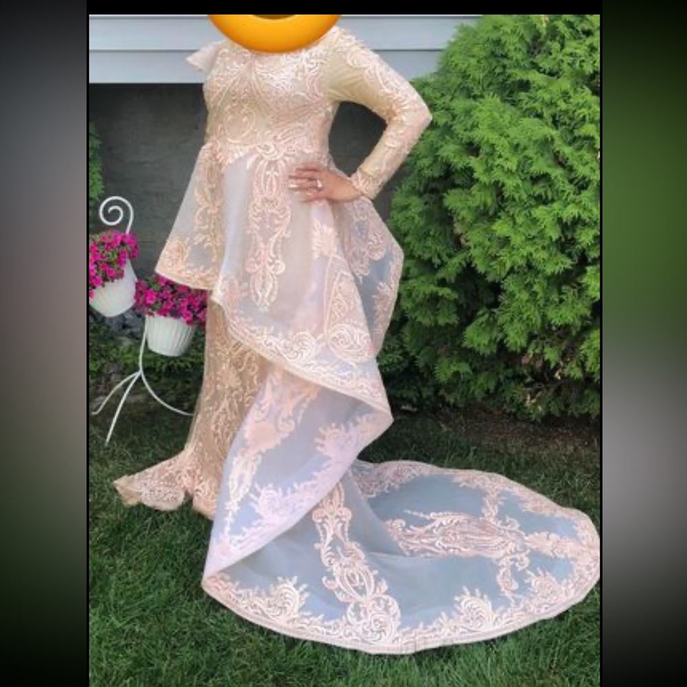 Custom made dress salmon